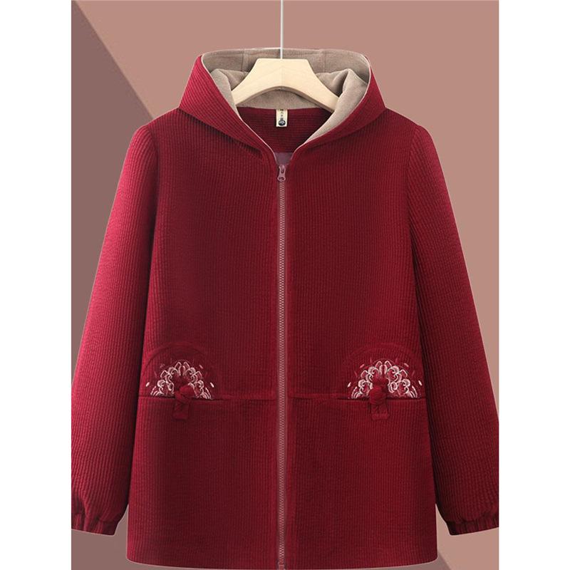 

Chic Hooded Trench Coat for Middle-Aged & Elderly Women - Casual Spring/Autumn Outerwear, Fashionable Short Jacket 4XL (130-145kg)