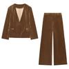 Elegantes Design Langarm-Oberteil & Weite Hosen Set 1317761 - Europäischer & Amerikanischer Stil