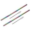 2Pcs Collapsible Metal Straw 304 Stainless Steel Drinking Travel Telescopic Straw with Cleaning