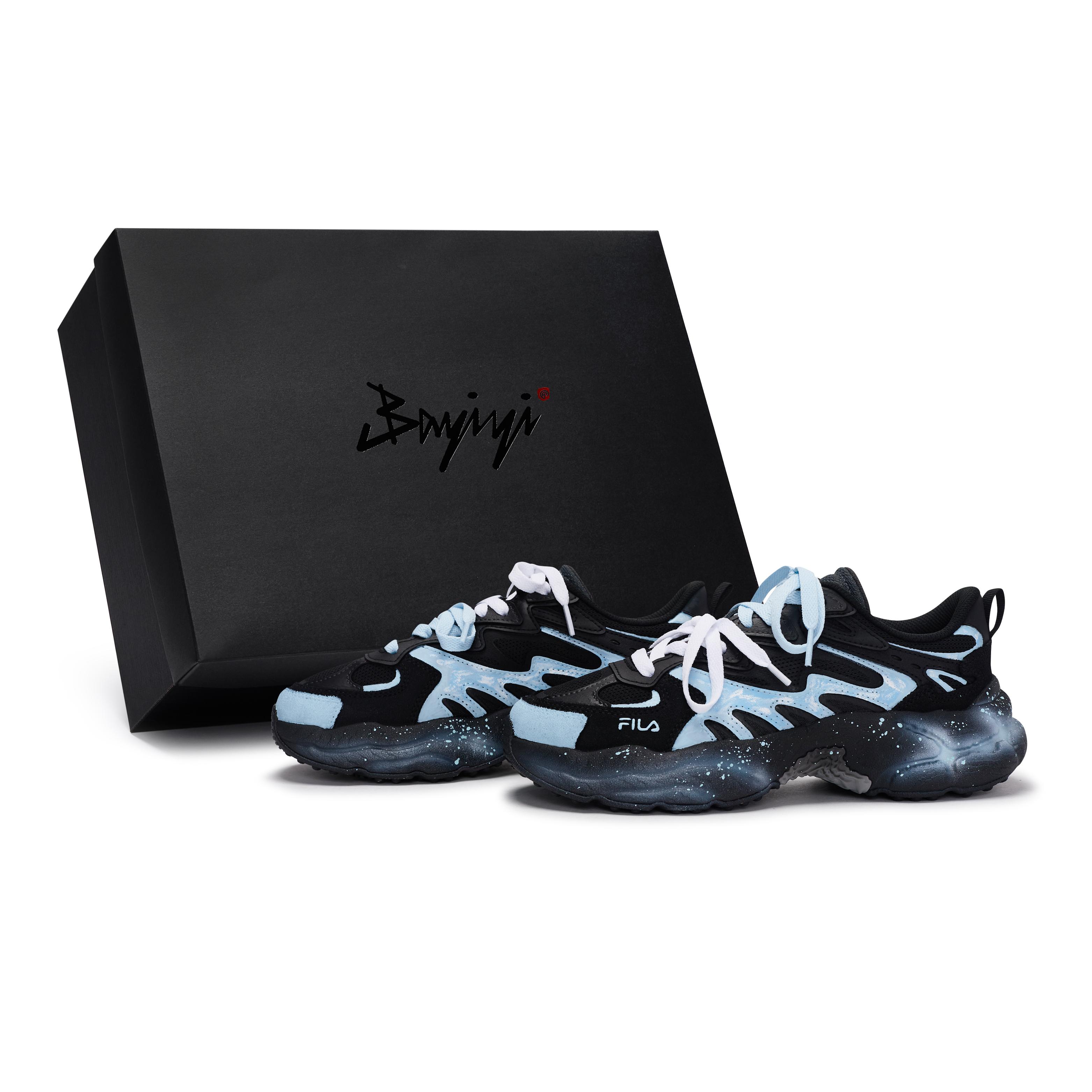 FILA Fern2 Chunky Sneakers Women s Low top Black/White/Blue F12W331101ADB(Team80-SBOX) 37.5