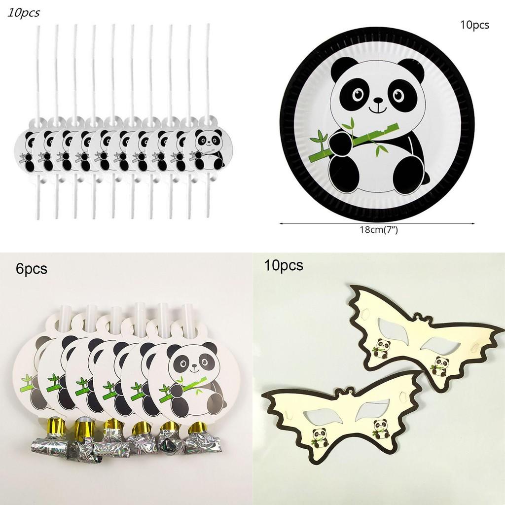 Entzückende Panda Tier Partyzubehör Geschirr Deko für Kinder Geburtstagsfeiern