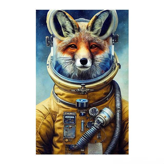 Steampunk Cat Wolf Astronaut Rabbit Poster Art Canvas Painting Retro Funny Animal Tiger Gorilla Poster Living Room Home Decor