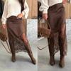 European American Style Women's Lace Patchwork Pencil Skirt, Solid Color Slim Fit Sexy Bodycon Midi Skirt