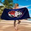 Soccer Team Crest Design Printed Microfiber Beach Towel, Soft And Absorbent, Quick-Dry, Ideal for Summer Travel, Beach Essential, Swimming Pool