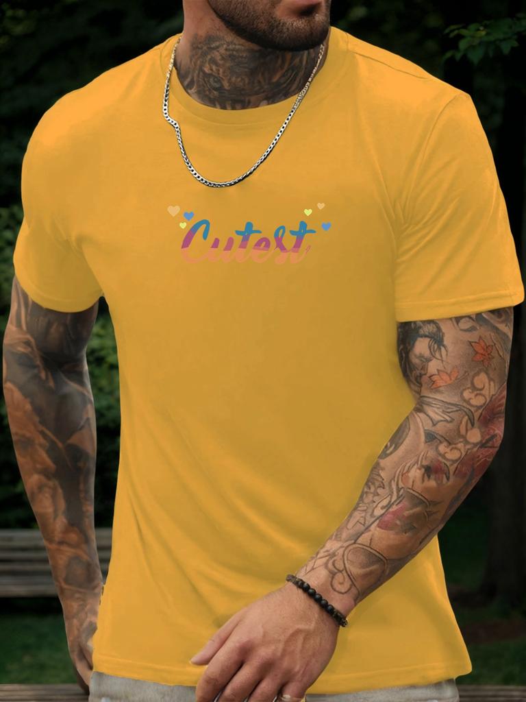 Kurzarm T-Shirt Niedlichstes Herren 100% Baumwolle Muster Gedrucktes Hemd Sommer Rundhals Atmungsaktiv Lässig Mode Cooles T-Shirt