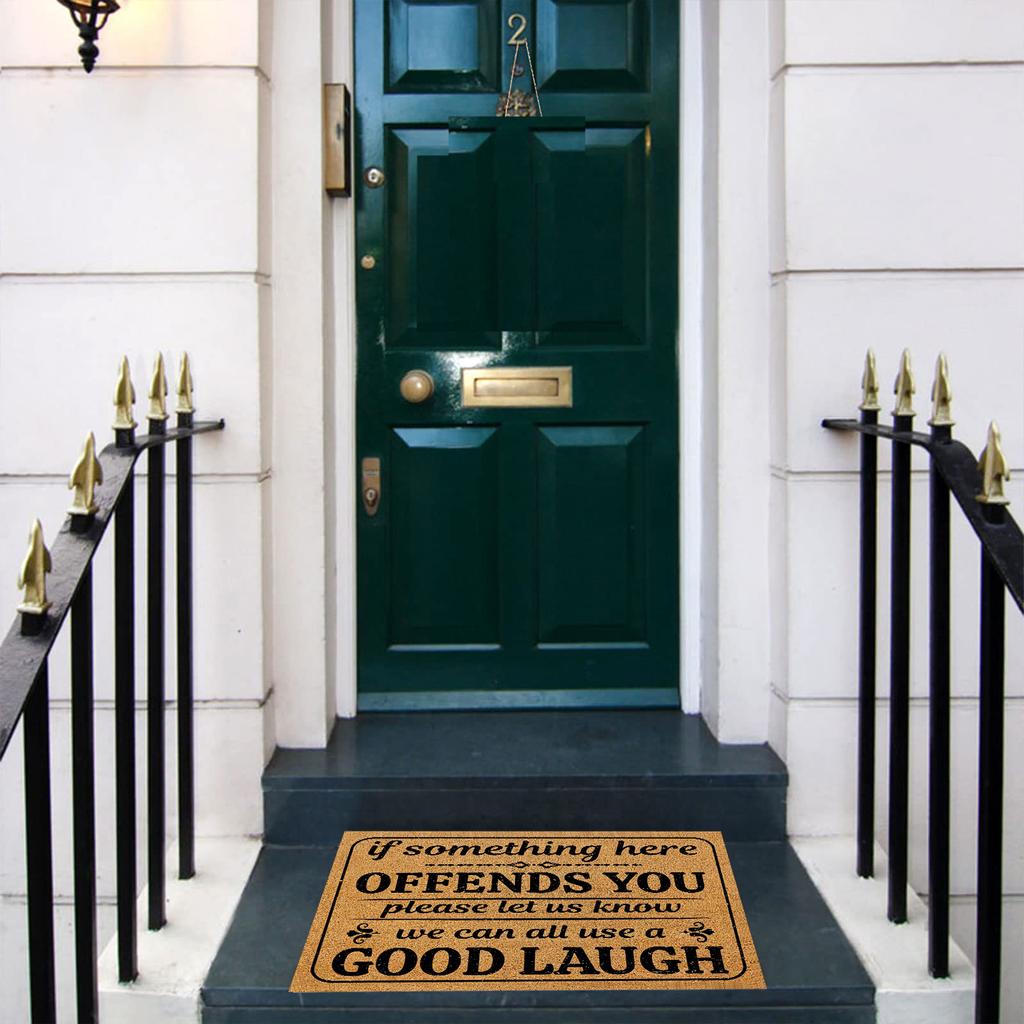 We can all Use A Good Laught Door Mats Funny Rubber Outdoor Entrance Welcome Floor Mat Non Slip Porch Bring a Laugh to Entryway