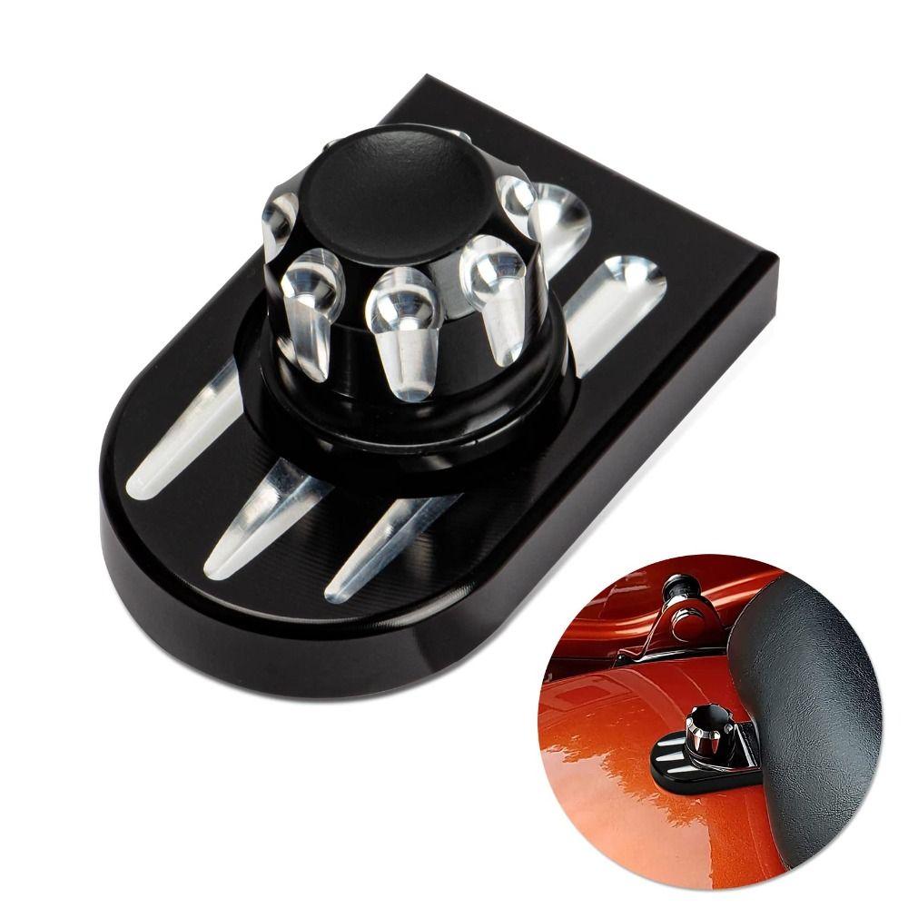 

1 Set Silver Motorcycle Seat Bolt Black Mount Knob Cover Tab Screw Kit Fit for Harley