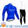 Bike Suit Tour De Italia Giro Winter Thermal Fleece Long Sleeve Cycling Jersey Set Bib Pants Ropa Ciclismo Bicycle Clothing MTB