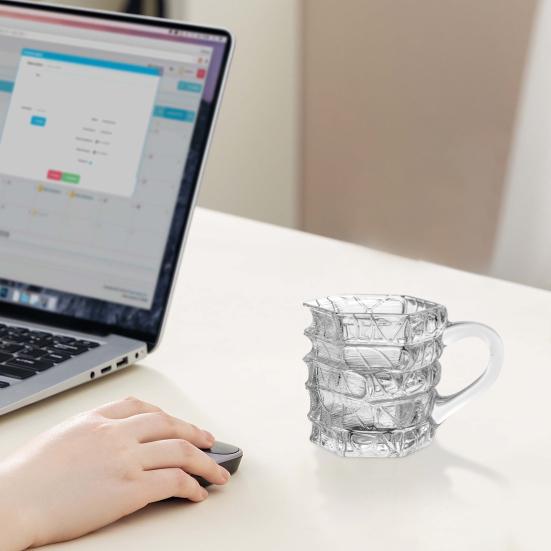 Book-Themed Glass Mug Painted Vintage Book Mug 200ml Heat-Resistant Stacked Book Librarian Gift Safe