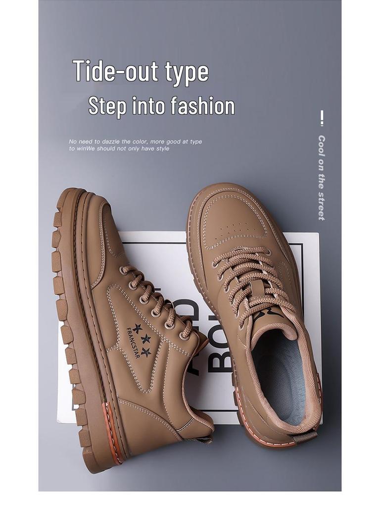 Herren 2025 Martin Stiefel: Neue Herbst/Winter Casual Sport High-Top Echtleder Retro Board Schuhe, Verschleißfeste Kurze Arbeitsstiefel
