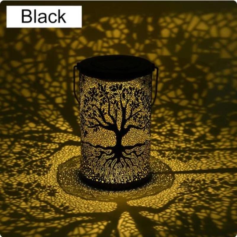Vintage Metal Hanging Solar Lantern, Waterproof Outdoor LED Decor Lamp, Solar Powered Tree Light For Garden Yard Lawn Patio Hanging Decoration
