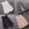 Womens Ladies Sleeveless  Color Waistcoat Solid Winter Loose Vest Coat