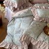 Cotton Bedding Four-piece Rose Printing Skin-friendly Breathable Comfortable Quilt Cover Bed Sheet Pillowcase Kit