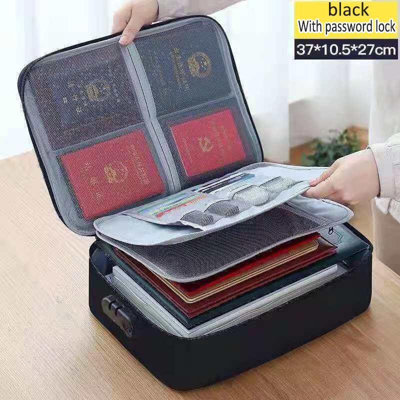 

Home Document Storage Bag Large Capacity Household Certificate Passport Card Bag Folder Archive Organizing Storage Bag чёрный