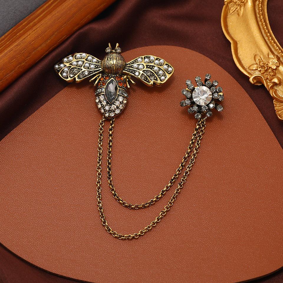 Vintage Baroque Crystal Cross Brooch for Women & Men - Rhinestone Classic Badge
