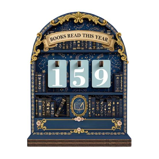 Yousheng Książka Przeczytana W Tym Roku Licznik Drewniany Tracker Wyzwania Celu Czytelniczego z Numerowanymi Znakami Dekoracja Półki na Książki Prezent dla Miłośników Książek Molów Książkowych