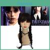 Halloween Wednesday Addams The Addams Family Hair Weaving Girl Wig