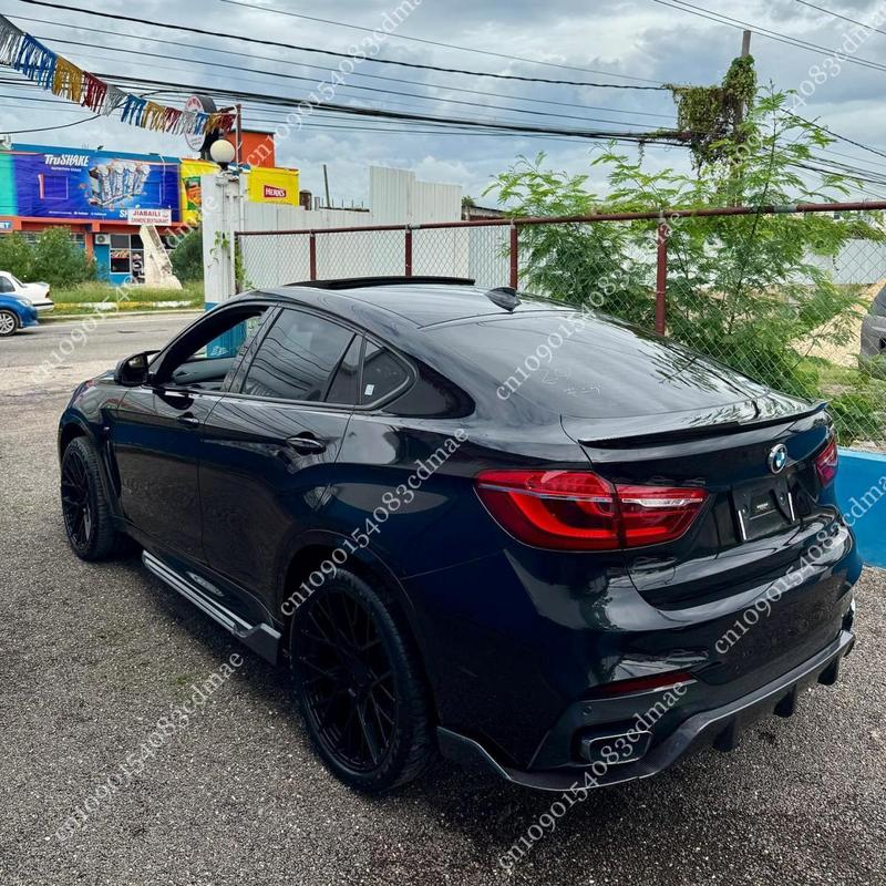 For BMW X6 F16 M50i M50d xDrive35i 50i 30d 40d X6M 2014-2019 Rear Spoiler Car Trunk Tail Wings ABS Cover Trim Body Kits Tuning