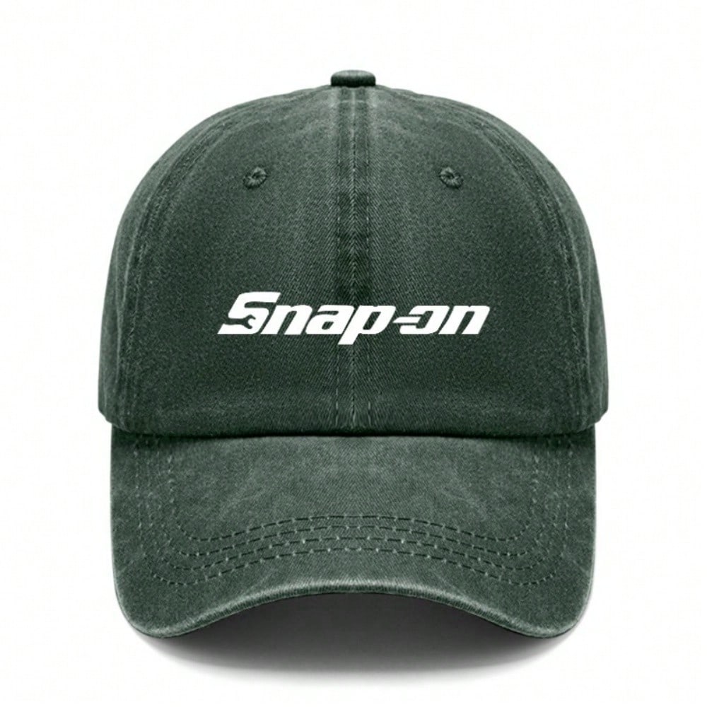 Unisex Snap-On Print Baseball Cap | Adjustable Vintage Washed Grey Soft Fabric Dad Hat For Outdoor Casual Sports