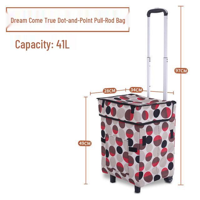 Portable Folding Trolley Bag: Telescopic Shopping, Storage & Luggage Cart