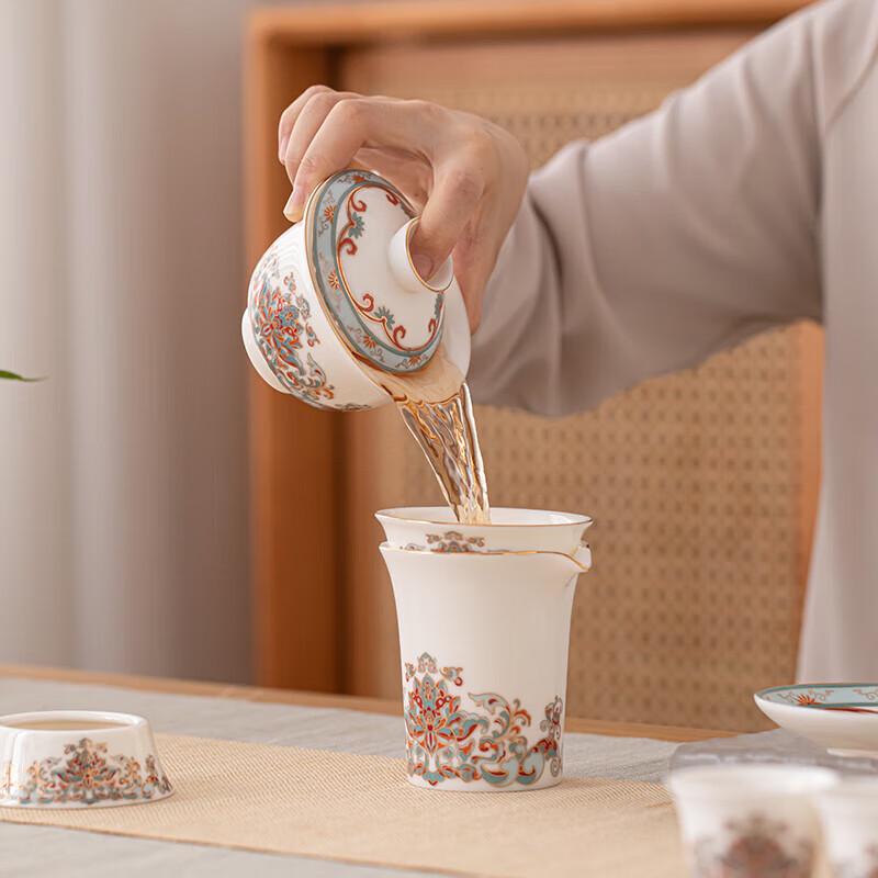 Dunhuang Auspicious Flower Ceramic Tea Set Gift Box