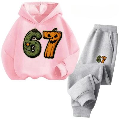 Meme Hoody s potiskem čísla 67 - Vtipný design pro dítě, které slaví 67 let, Běžná tepláková souprava, Jaro a podzim - Sada s mikinou a kalhotami
