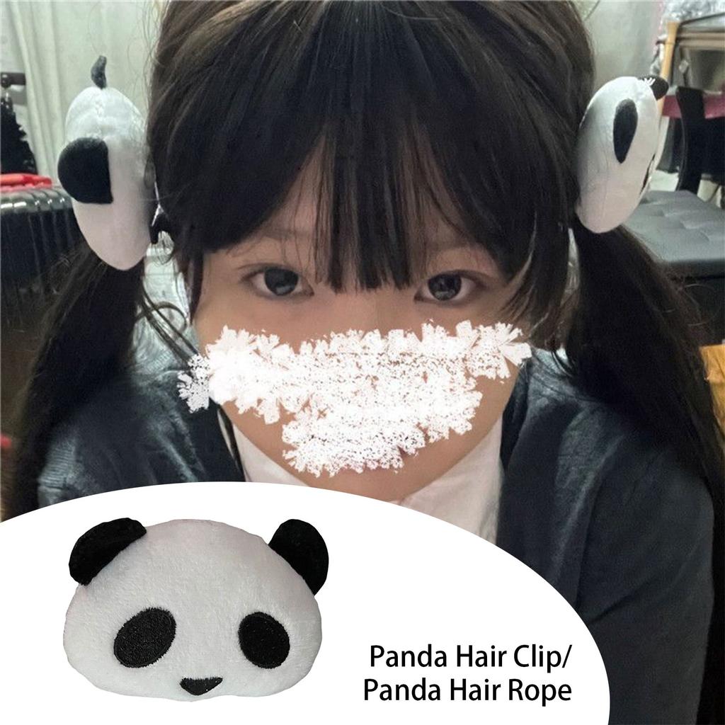 Lovely Panda Hair Clip Plush Kids Hair Pin Make Up Hairpin Multipurpose Hairclip Hair Accessories with Brooch