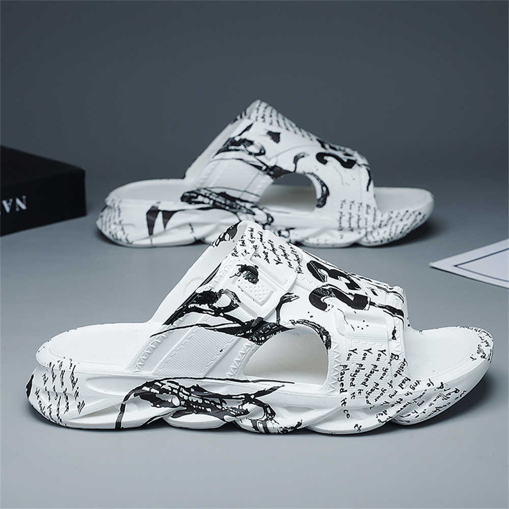 Fashion EVA Graffiti Sea Sandals Blue Slippers Autumn Shoes Men Sneakers Sport Pas Cher Team Luxe Due To Exercise Real Shows
