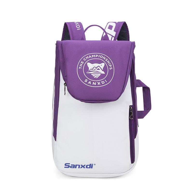 SANXDI White Tennis & Badminton Backpack - 3 Racket Capacity for Men & Women