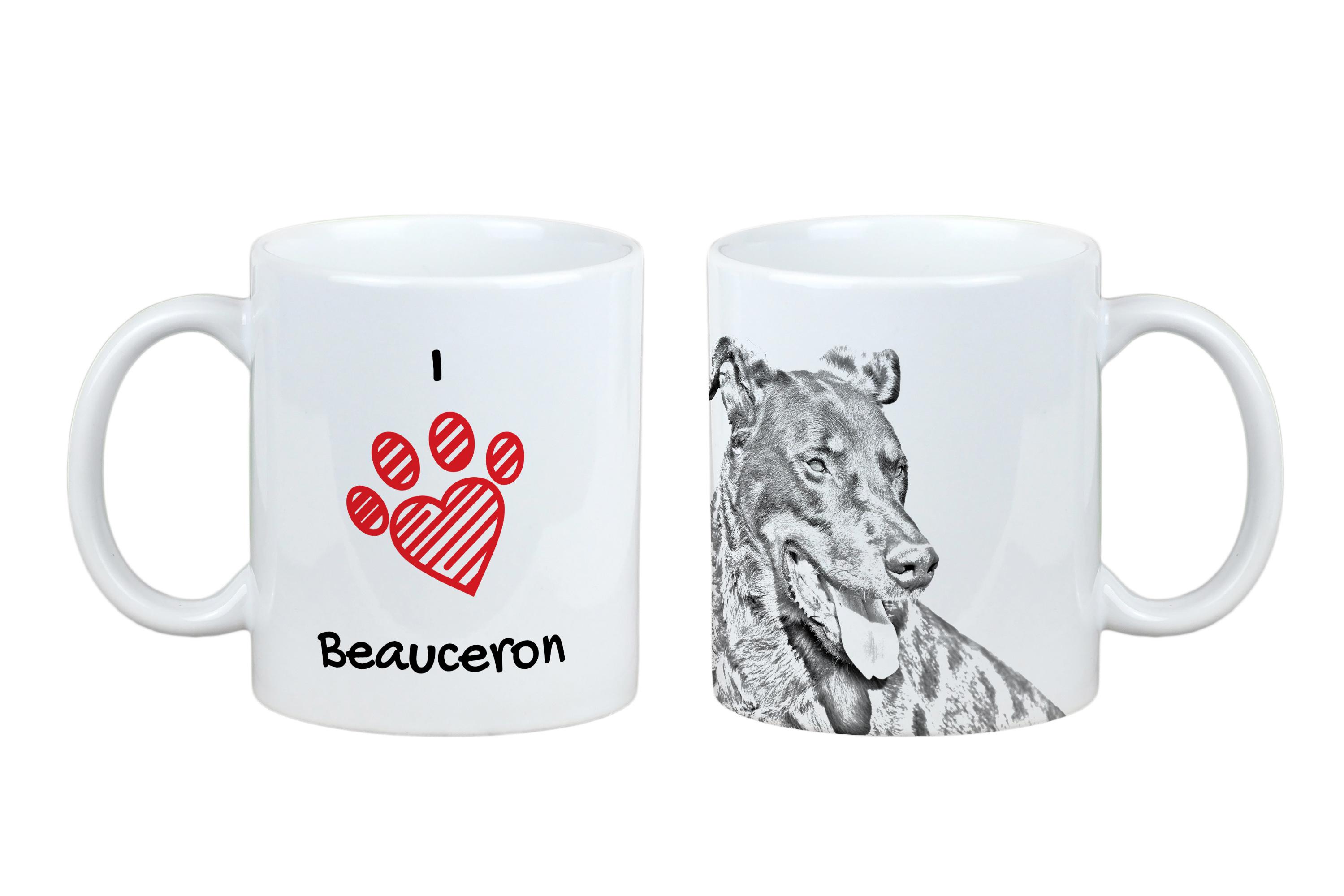 

Berger de Beauce, Beauceron, Beauce Sheep Dog - cup with a dog, cute cup with graphics, a gift with your photo from the Art-Dog brand білий