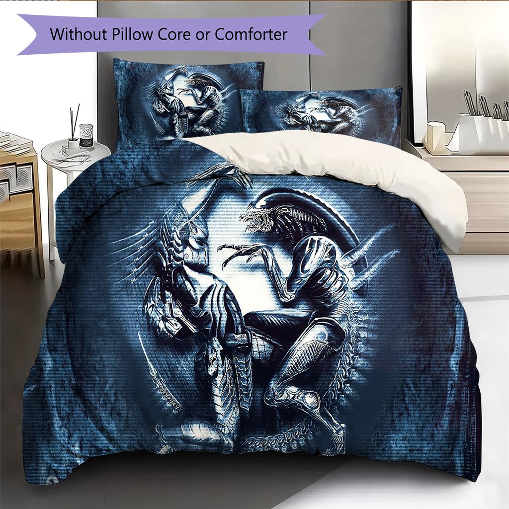 Cartoon Pattern Bedding Quilt Set Quilt Cover Pillowcase Home Decoration Birthday Gift (1 * Duvet Cover + 2 * Pillowcase, Without Core)
