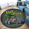 Rat Fink Round Area Rug,Carpet Rug for Living Room Bedroom Sofa Playroom Decor,Non-slip Floor Mat