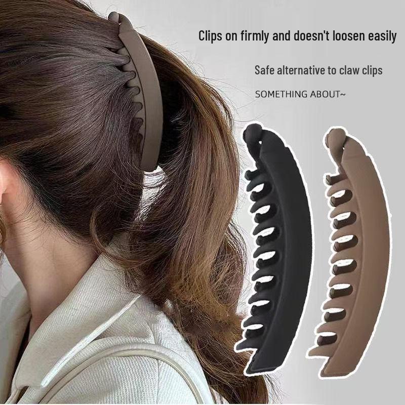 Frosted Black Vertical Banana Clip for Thick Hair - High Ponytail 2025