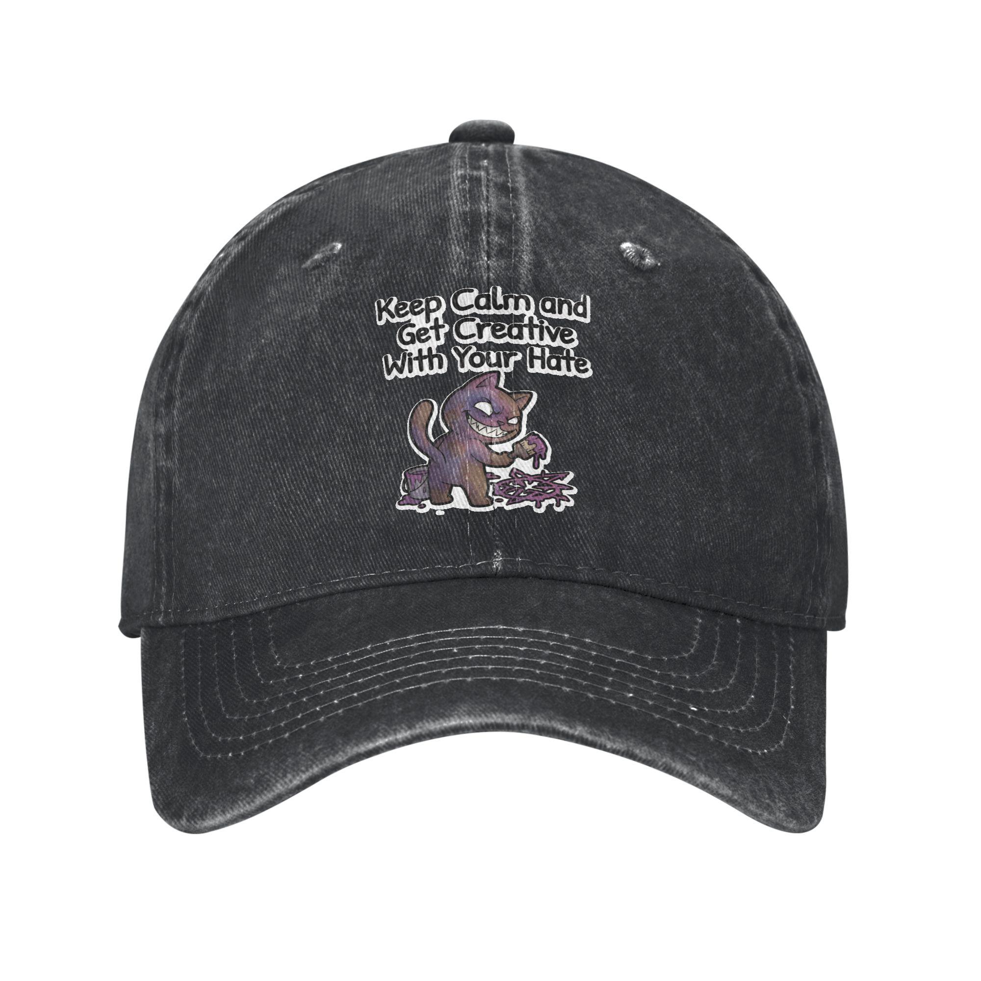 

Mewgenics Keep Calm and Get Creative With Your Hate Unisex Style Baseball Caps Distressed Washed Caps Hat Summer Snapback Hat One Size чёрный