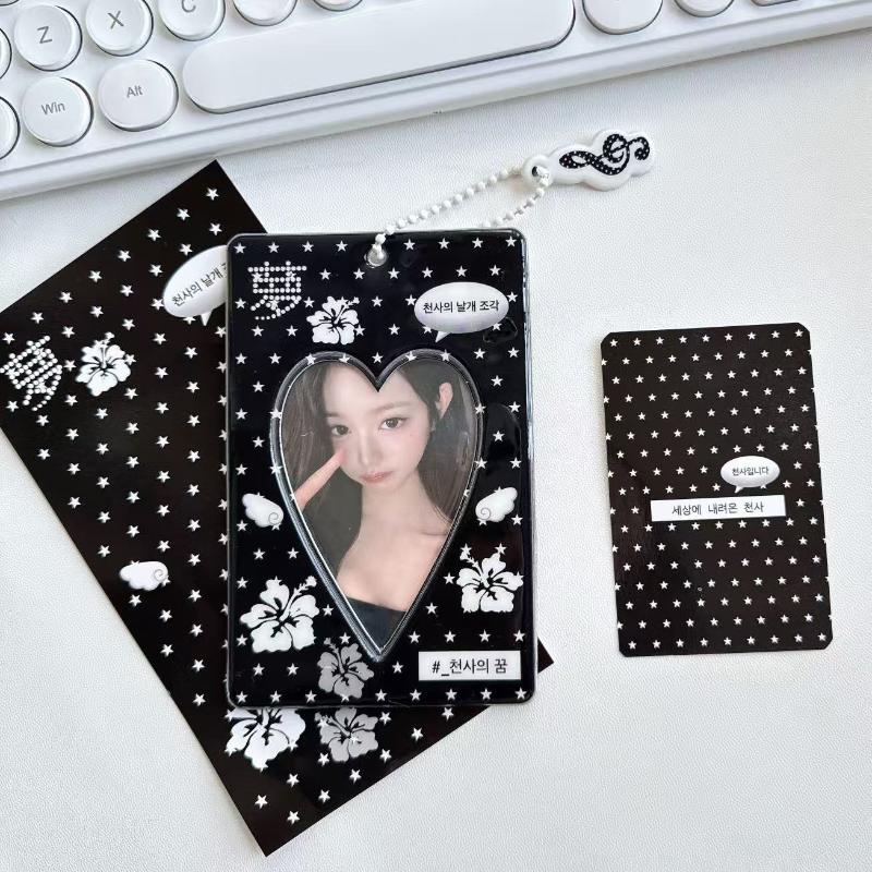 Idol Photo Card Holder Transparent Display Case for Star Chaser Campus Meal Card Storage Pendant Accessory