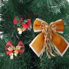 With Ribbon Christmas Tree Bowknot Flocked Xmas Hanging Ornaments Wreath Decorative Bow Fireplace