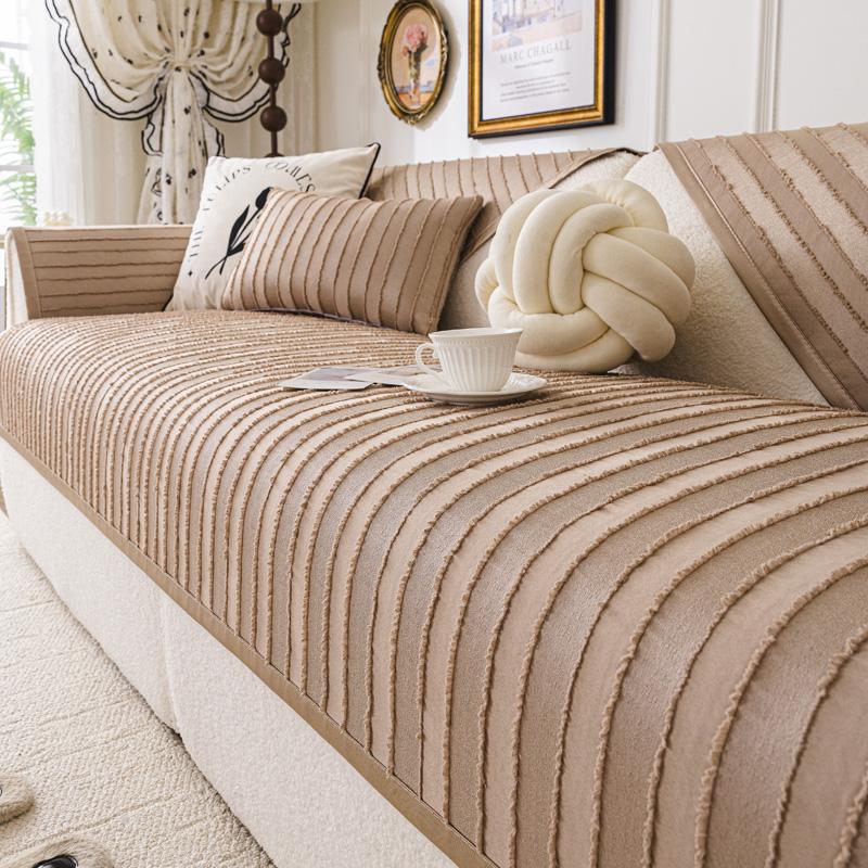Chenille Strips Sofa Towel for Living Room Non-Slip Sofa Cover Four Seasons Universal Couch Cushion Seat Pad