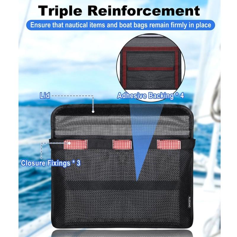Leak Proof Marine Storage Bag With Reflective Strips And Secure Lid For Boats Gear Organization