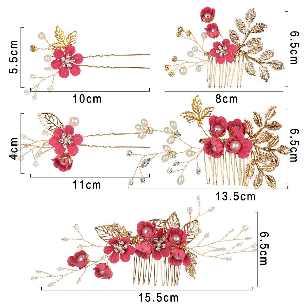 Romantic Bride Hair Jewelry Wedding Bridal Clips Flower Hair Pin Hair Combs Leaves Tiara