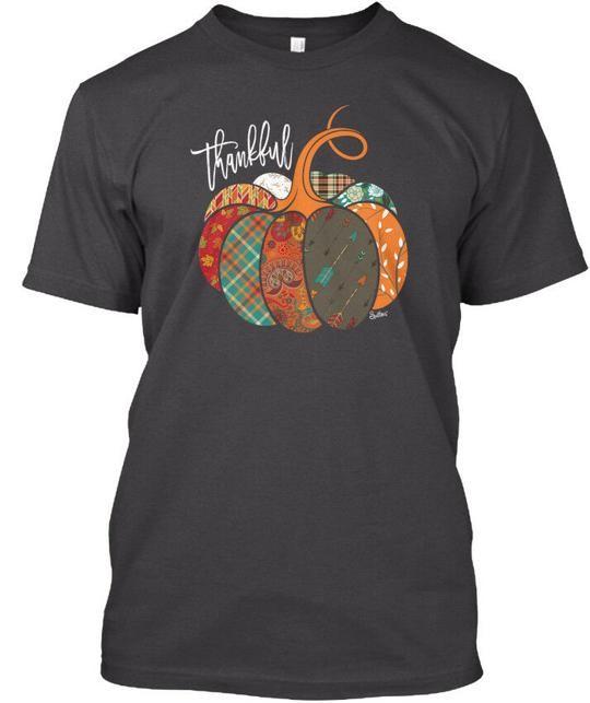 Thankful Fall Pumpkin Design T-Shirt Made in the USA Size S to 5XL XL