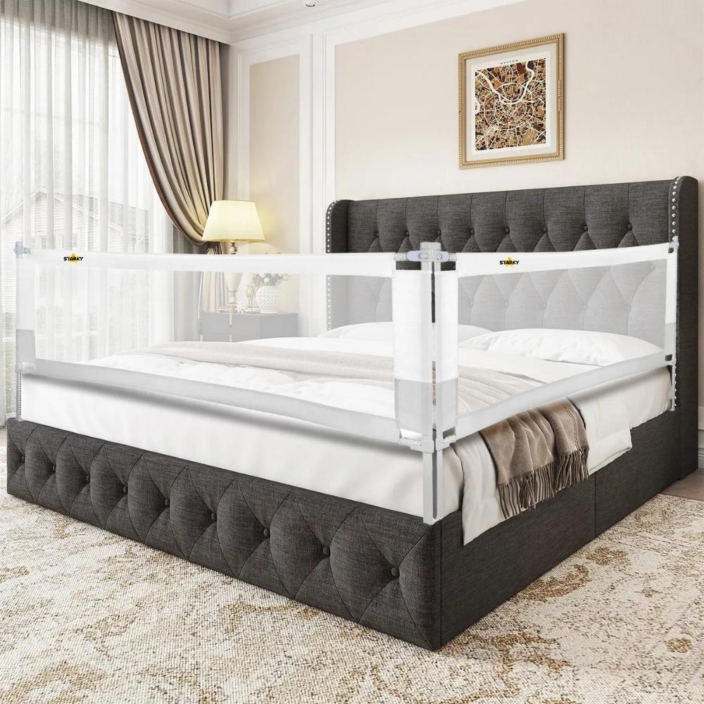 Safety Bed Rail, Protective, Foldable Cover, Gray, 200 Cm