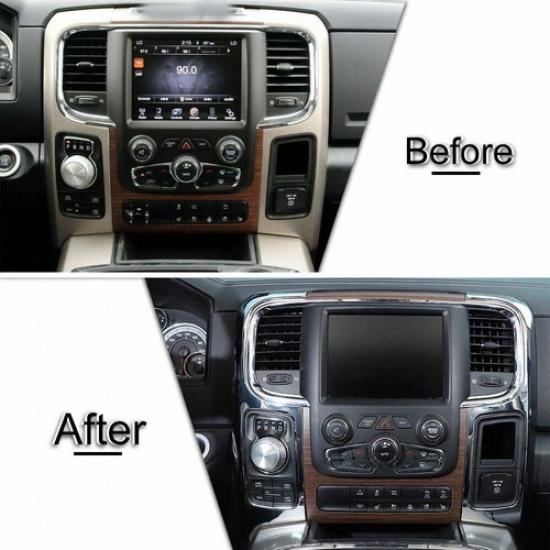 Center Console Navigation Side Panel Trim Frame Cover Chrome For Dodge RAM 10-17