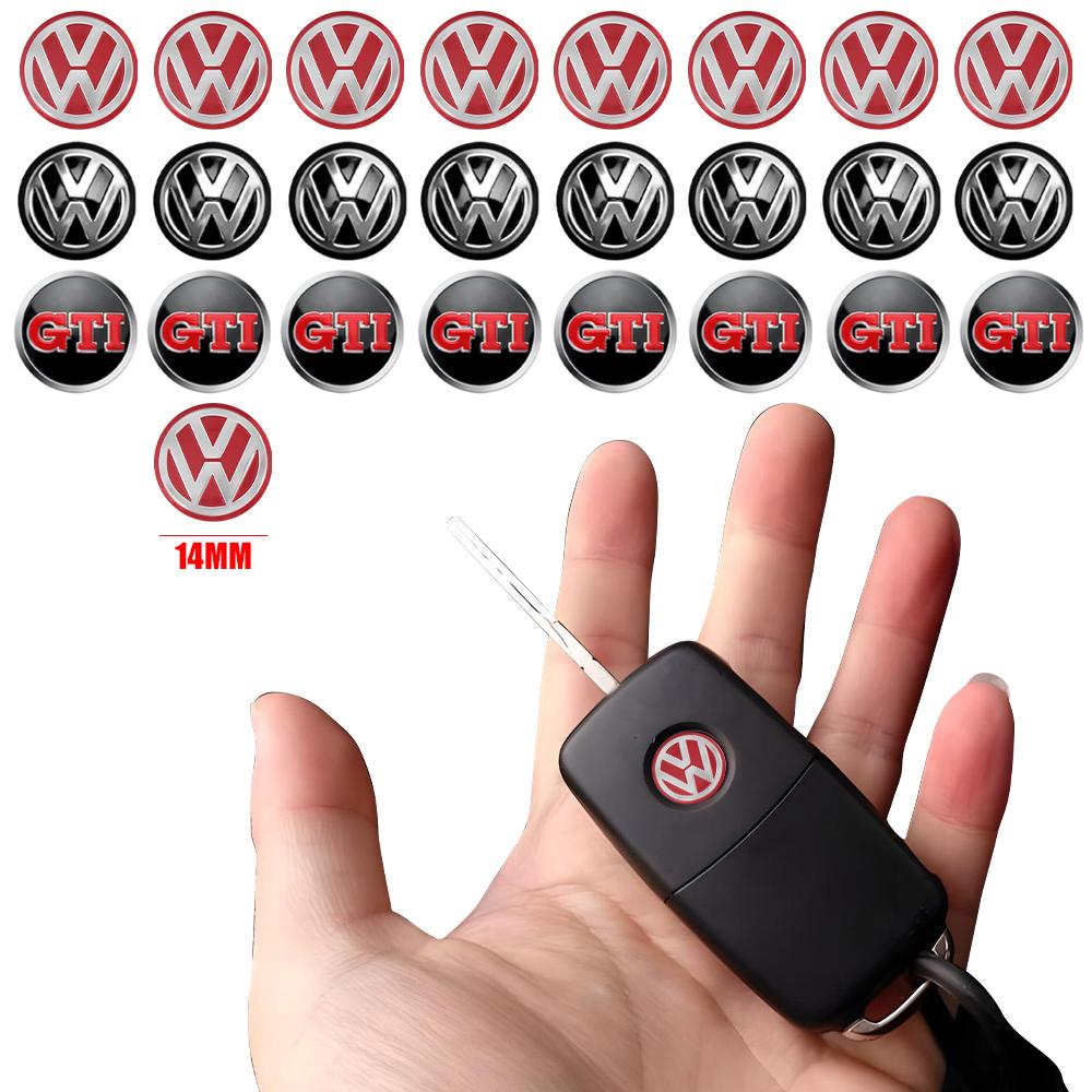 FD01-5/10/20PCS 14MM Car Key Shell Remote Control Logo Key Sticker for Volkswagen GTI Polo Sharan Golf Scirocco Touran Tcross Tiguan