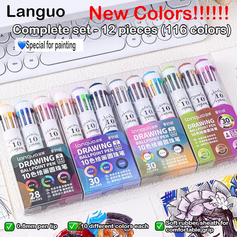 Languo 146/10 Color Ballpoint Pen 0.8mm Cartoon Soft Grip Press for Drawing Multicolor Writing Pen Office School Supplies