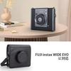 kinokoo Instax Wide Evo Case, Protective Bag for Fuji Instax Wide Evo, PU Leather with Adjustable Shoulder Strap and Storage Pocket (Black)