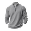 Half-zip Sweatshirt for Men Autumn/Winter Jacquard Small Check Pattern Stand-up Collar Casual Pullover Large Size Sweatshirt