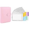 1 Set Budgets Planner Handbook Transparent Pockets Waterproof Faux Leather Receipt Coupon Cash Envelope Binder Office Supplies