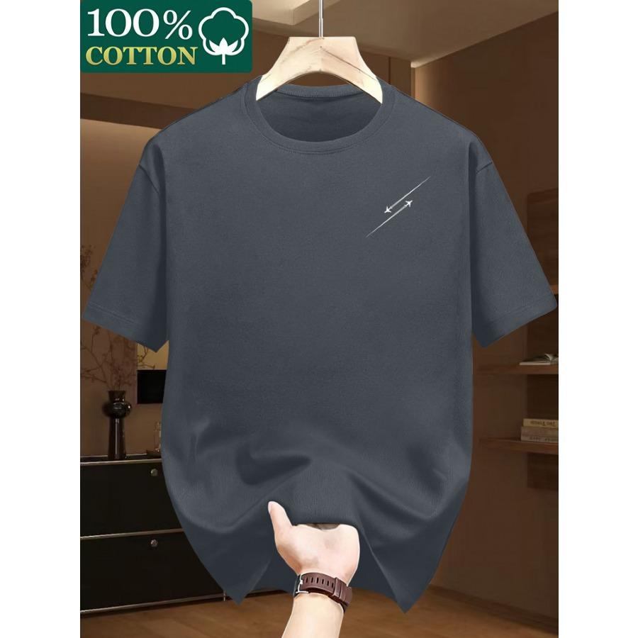 Men's Summer Fashion Casual Loose Plus-Size Dream Letter Print Sports Crew Neck Short Sleeve T-Shirt