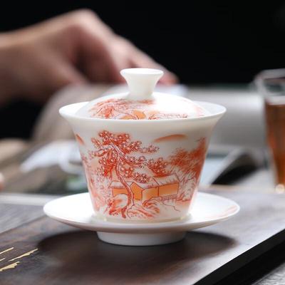 Chinese White Porcelain Sancai Gaiwan