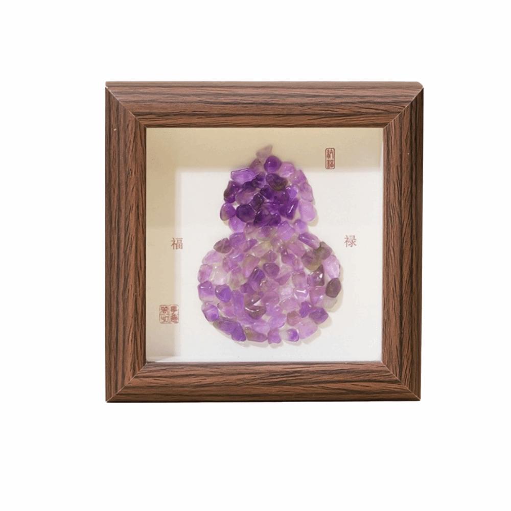 Gourd Shaped Crystal Photo Frame Crystal Crafts Calabash Design Frame  Home Desktop Decor фиолетовый